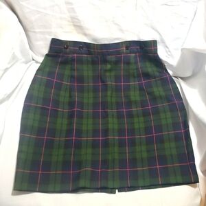 Vintage String Bean Schoolgirl Tartan Plaid Skirt Blue Green Red Girls Size 10
